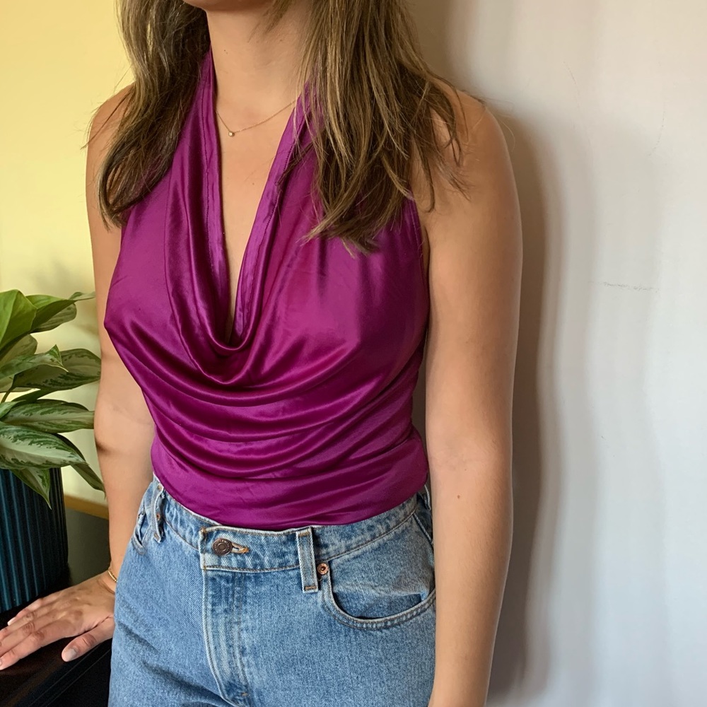 Bershka Halter Cowl Neck Top